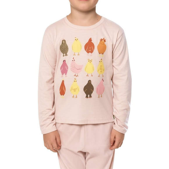 John Deere Kids Long Sleeve T Shirt Size 4T Pink Chicken Organic - Picture 1 of 11